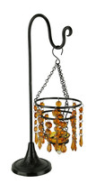 Glass Beaded Chandelier Votive Candle Holder On Stand Table Centerpiece - £19.98 GBP+
