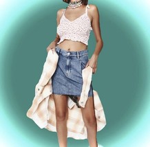 NWT Free People Designer Cosmico Flirt Mini Denim Jean Skirt - £24.11 GBP