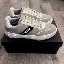 DKNY Mens Grey Synthetic Leather Low Top Sneakers DG3S0007 Size 7.5 M - $44.29