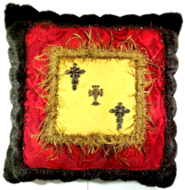 Reilley-Chance Collection Fringed Pillow W/Set of 3 Crosses 20&quot; Square - £78.84 GBP