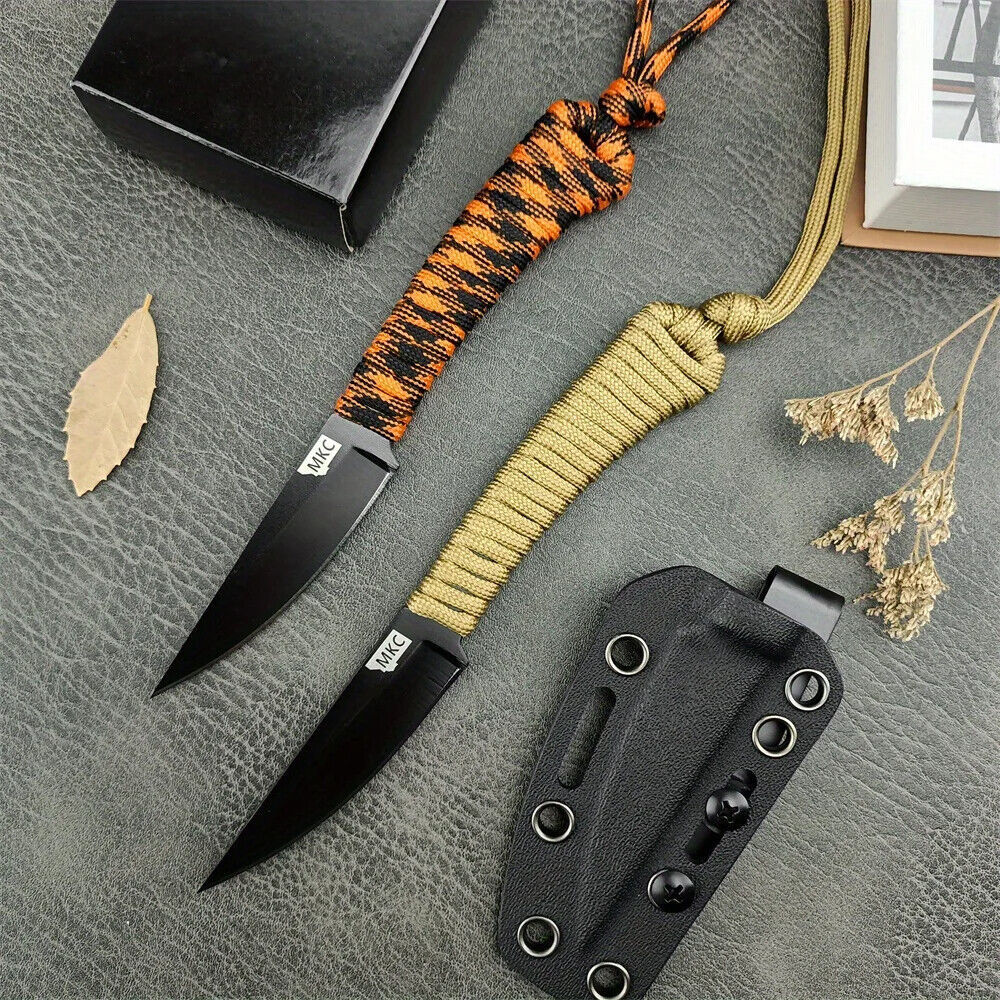 Fixed Blade Outdoor Knife - Nylon Rope Handle, EDC Multitool, Survival &amp;... - $38.00