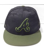 Atlanta Braves hat New Era 59FIFTY Men&#39;s 7 1/2 Black Green Camo Hat - $365.87 MXN