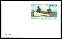 1984 US Postal Card - UX103 13c Frederic Baraga, Michigan, Unused U6 - $2.96
