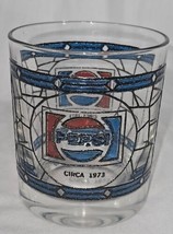 Pepsi Cola Circa 1973 logo Glass Tiffany Style Stained Glass Design Vintage 8 Oz - £5.46 GBP