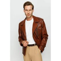 Vinci The Monola Tan Leather Men Jacket image 2