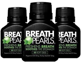 200 Softgels Breath Pearls Breath Freshener (Peppermint &amp; Parsley Seed Oil) - £37.88 GBP