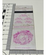 Matchbook Cover  CJ’S  Oyster Bar  Gainesville  Clearwater  Jacks.  gmg ... - $227.88 MXN