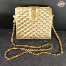 Faux Gold Clutch Purse With Sun Medallion, Vintage c.1995 - $16.00