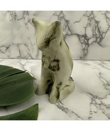 Carn Pottery Vintage Cat Art Figurine Green Floral Cornwall Penzance Kitten - €25,78 EUR