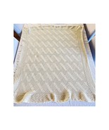 Handmade Crochet Baby Blanket Cream Knit Receiving Blanket - €15,37 EUR