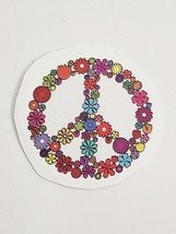 Peace Sign Made Up of Flowers Sticker Decal Super Cute Great Embellishme... - $2.42