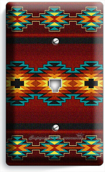 RED LATIN SOUTHWEST WESTERN BLANKET PHONE TELEPHONE COVER WALL PLATES ROOM DECOR