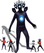 Skibidi Toilet Cosplay Costume TV Camera Man Jumpsuit Zentai Bodysuit Kids - $19.01 CAD