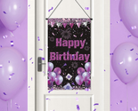 Purple Black Birthday Door Sign for Women, Purple Black Birthday Door Ba... - $18.28