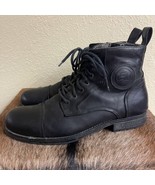 Falco Kaspar Motorcycle Boots Euro 47 US 13 Matte Black Leather Biker Italy - $176.79 CAD
