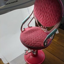 Our Generation Sitting Pretty Salon Chair Hot Pink 18&quot; Doll Beauty Seat - £15.48 GBP