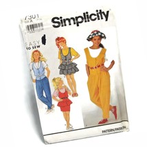 Simplicity Easy 7301 Sewing Pattern Uncut Jumpsuit Jumper Top 1991 Girls Sz 7-14 - $12.86