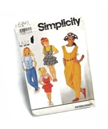 Simplicity Easy 7301 Sewing Pattern Uncut Jumpsuit Jumper Top 1991 Girls Sz 7-14 - $12.86