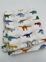 Pottery Barn Kids Queen Flat Sheet Dinosaur Print White 100% Cotton - £17.17 GBP