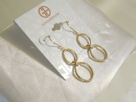 Giani Bernini 18k Gold/Sterling Silver Plate 2-1/4&quot;Circle Drop Earrings ... - £15.73 GBP