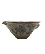 Vintage Old Time Pottery Batter Bowl Flowers Stoneware 1984 Flaw - $25.25
