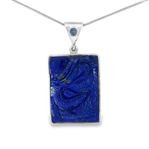 Starborn Carved Dragon Lapis Lazuli Kyanite Pendant Necklace (22&quot;) Blue - £282.89 GBP