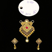 22Kt Massiv Gelbgold Antik Halskette Ohrringe Damen Anhänger Set 15.040 Grams - £1,505.91 GBP