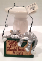 Resin Cat Sign Christmas Ornament Kurt Adler - Every Life Should Have 9 Cats - $8.51