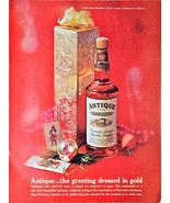 ANTIQUE - BOURBON WHISKEY-Dressed Gold-Christmas Holidays-1961 Vintage P... - $11.64