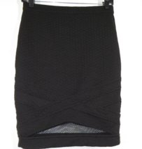 Forever 21 Women&#39;s Black Textured Mesh Inset Pencil Skirt Size M - $9.99