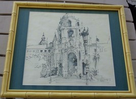 Original James D. Torn Line Drawing - Pasadena Court House - VGC - BEAUTIFUL - £98.55 GBP