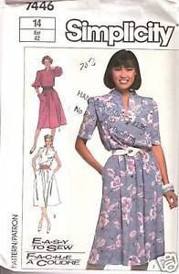 Simplicity 7446 Misses' Pullover Dress Size 14 Pattern Easy to Sew - £1.18 GBP