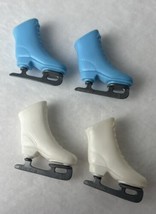 Vintage Barbie Doll Ice Skates Marked Hong Kong Blue White Skating Boots 2 Pr. - £12.68 GBP