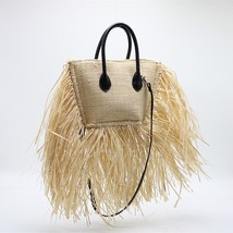 Fashion Raffia tassel women straw bags designer brand rattan handbags wicker wov - £41.11 GBP
