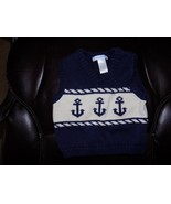 Janie and Jack Riviera Resort Blue Anchor Sweater Vest Size 12/18 Months... - $21.84