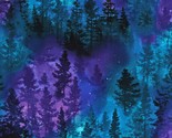 Cotton Nature Pine Trees Forests Sky Blue Purple Fabric Print by Yard D4... - $14.95