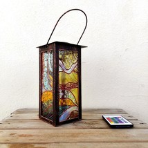 Stained glass small lamp Bedside rainbow lamp shade Abstraction art inspired by  - £75.92 GBP