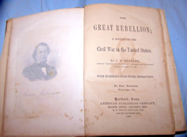 Great Rebellion-History of Civil War in U.S.-Volume II-HB-1866-J.T. Headley - £37.09 GBP