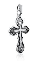 Sterling Silver Orthodox Cross Necklace for Women Men 1.3&quot;/3.5cm Pendant... - $25.48+