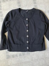 J Jill Cardigan Sweater Long Sleeve Black Sz Medium Petite Etched flower buttons - £19.67 GBP