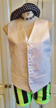 STEAMPUNKcream Vintage Waistcoat.satin back,embroidered fabric,linED.size38"cheS - £24.20 GBP