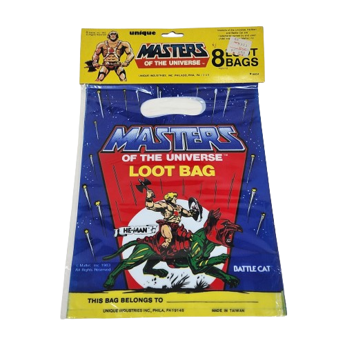 Primary image for VINTAGE 1986 UNIQUE MASTERS OF THE UNIVERSE HE-MAN PARTY LOOT BAGS NOS BATTLECAT