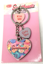 Necco Sweethearts Keychain Candy Hearts Kiss Me Only You Metal Large - £7.39 GBP