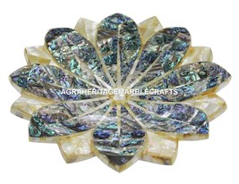 Marble Fruit Inlay Bowl Pauashell Mother of Pearl Precious Stone Decor H... - $313.01+