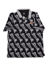 Le Tigre Polo Shirt Mens XL Black All Over Print Tiger Logo Print Cotton... - £20.31 GBP