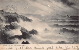Rough Sea Off The Manx Coast ENGLAND~1903 Tuck Artist G E Newton Postcard - £6.64 GBP