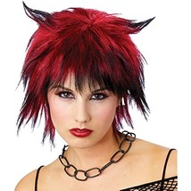Devilish Shag Wig -  Black/Red - One Size - Adult Wig - Costume Accessory - $14.95