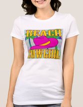 Beach Cowgirl Tee Shirt - White - Women&#39;s - £19.62 GBP