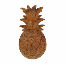 Scratch &amp; Dent Hand Carved Pineapple Tabletop Statue Décor 9.75 Inches High - £23.73 GBP
