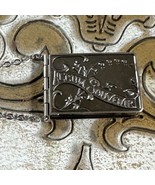 Rare Antique French Victorian Mini 1&quot; ALBUM SOUVENIR Medallion Necklace 24” - $140.24